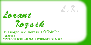 lorant kozsik business card